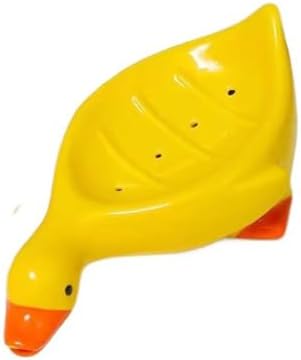 Plastic Self-Draining Duck Soap Dish Holder Yellow