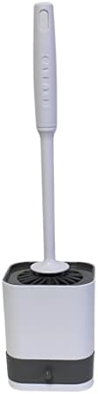 Silicone Toilet Brush with Holder - No-Drill Mount Ventilated Design