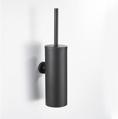 Toilet Brush and Holder with Durable Bristles and Splash-Proof Design