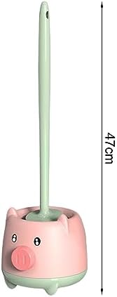 Toilet Brush with Holder Set Hanging Cartoon Design Pink Green