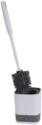 Silicone Toilet Brush with Holder - No-Drill Mount Ventilated Design