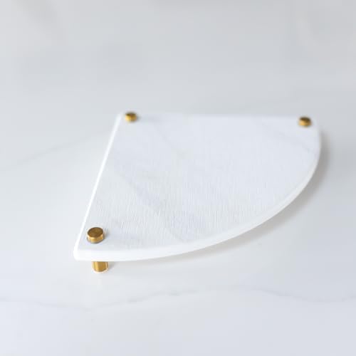 Corner Sink Caddy with Marble Print for Quick Drying