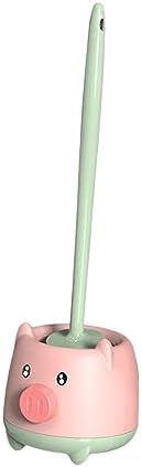Toilet Brush with Holder Set Hanging Cartoon Design Pink Green