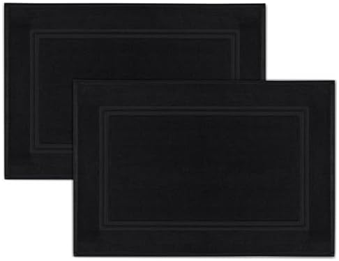 Tens Towels Pack of 2 Bath Mats Black 20x32 Inches