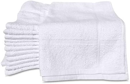 GOLD TEXTILES 12 Pack White Bath Mats 20x30 Inches