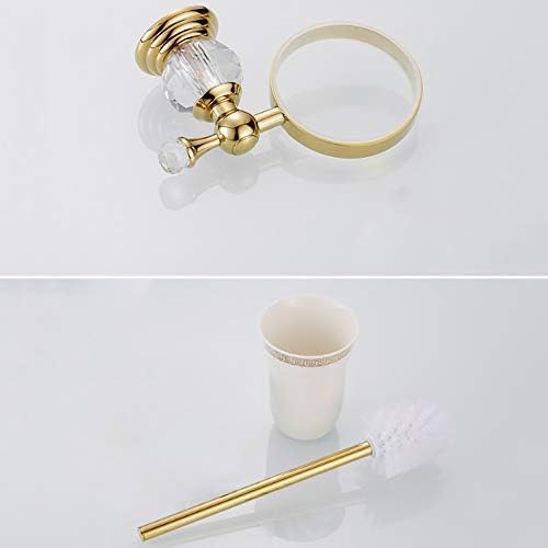 Brass Toilet Brush Holder with Crystal Ceramic Cup