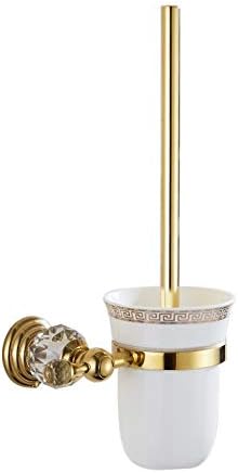 Brass Toilet Brush Holder with Crystal Ceramic Cup
