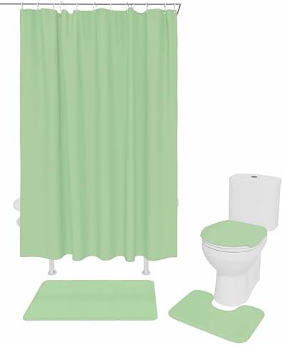 ZOE GARDEN Green Bathroom Set with Rug and Accessories