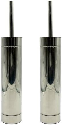 TRIO HOME Toilet Brush Set with Holder 2 Pack Chrome