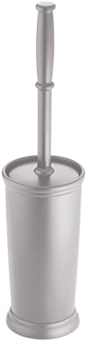 mDesign Compact Freestanding Toilet Brush and Holder - Silver