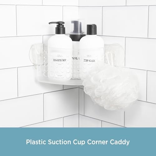 Kenney Suction Cup Corner Basket Shower Caddy Clear