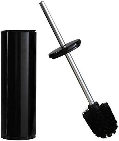 Bath Bliss Deluxe Toilet Brush Holder with Removable Liner Black