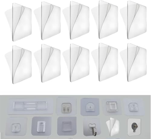 10Pcs Transparent Double-Sided Sticky Pads for Shower Caddy Organizer