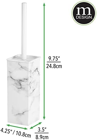 mDesign Steel Square Toilet Brush and Holder 1