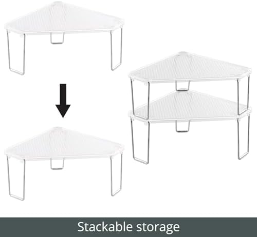 mDesign Corner Stackable Rack 2 Pack Clear