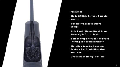 Superio Toilet Bowl Brush and Holder Charcoal Grey