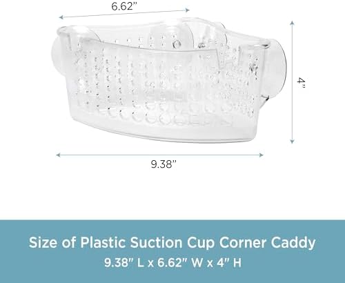 Kenney Suction Cup Corner Basket Shower Caddy Clear