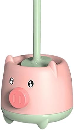 Toilet Brush with Holder Set Hanging Cartoon Design Pink Green