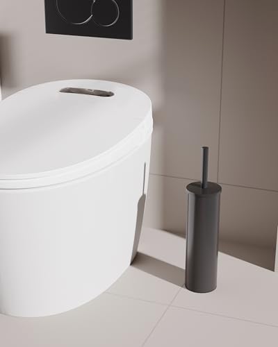 WZKALY Toilet Brush and Holder Set 2 Pack Matte Black 1