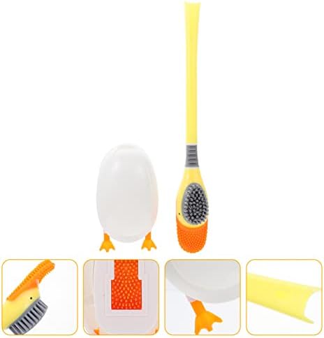 Operitacx Silicone Toilet Brush with Wall Mounted Holder