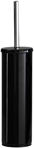 Bath Bliss Deluxe Toilet Brush Holder with Removable Liner Black