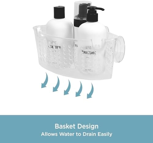 Kenney Suction Cup Corner Basket Shower Caddy Clear