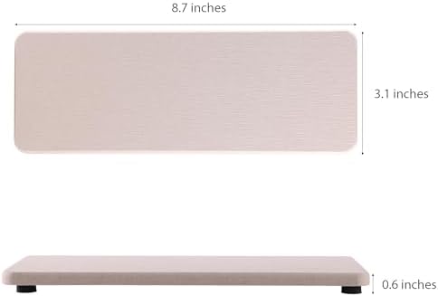 2 Pcs Water Absorbing Diatomite Stone Trays Light Gray Kitchen Bathroom Use