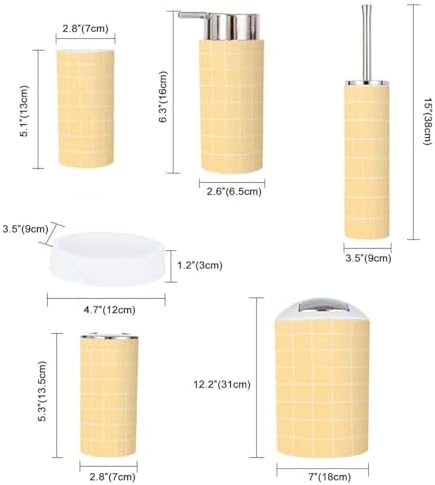 Boho Checkered 6-Piece Bathroom Accessory Set