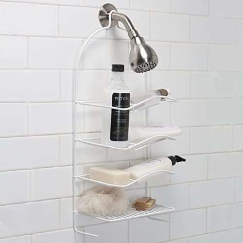 Bath Bliss 4 Tier Shower Caddy with Hooks