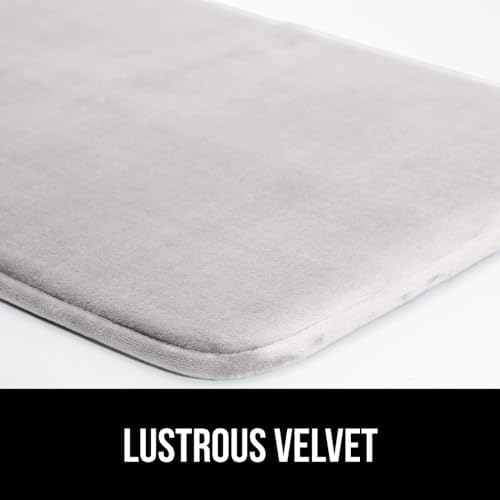 Gorilla Grip Bath Rug Velvet Mat 30x20 Light Gray