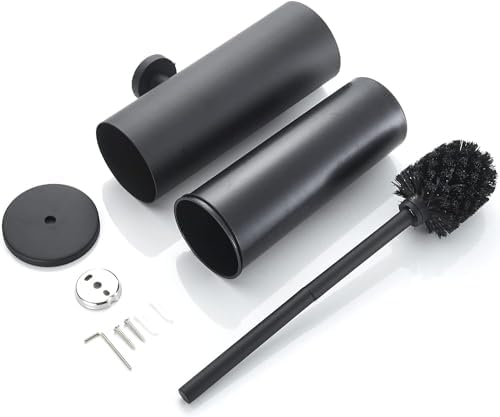 Toilet Brush and Holder with Durable Bristles and Splash-Proof Design