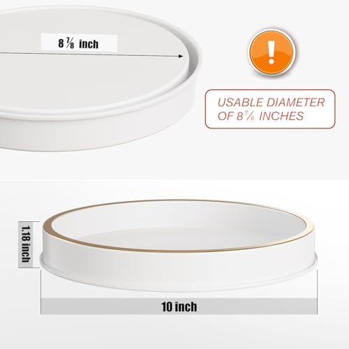 HGF 10 Inch White Brushed Gold Bathroom Tray