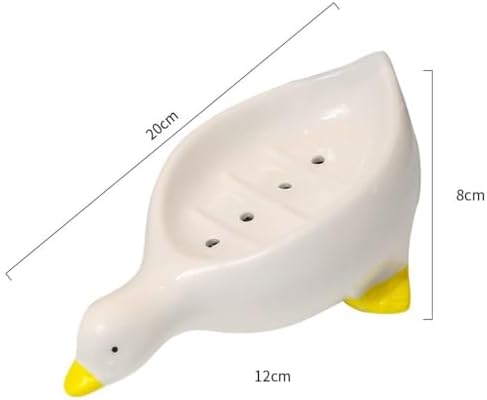 Plastic Self-Draining Duck Soap Dish Holder Yellow