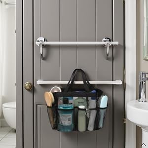 Mesh Shower Caddy with 8 Pockets - Black