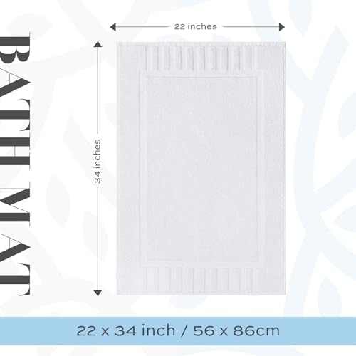 White Classic Luxury Bath Mat Set - 2 Pack