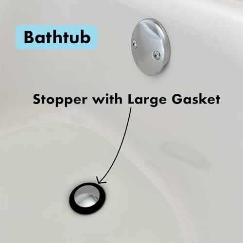 DrainFunnel Chrome Bathtub Stopper for 13-17 Drains