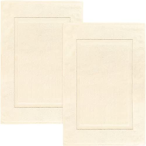 Utopia Towels Cotton Banded Rug 21x34 Inches 2 Pack Ivory