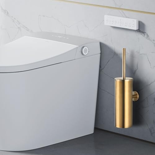 FVITA Wall-Mount Toilet Brush with Stainless Steel Holder
