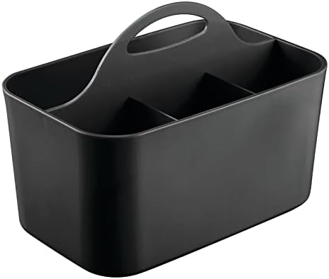 mDesign Shower Caddy Tote with Handle - Black