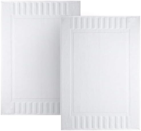 White Classic Luxury Bath Mat Set - 2 Pack