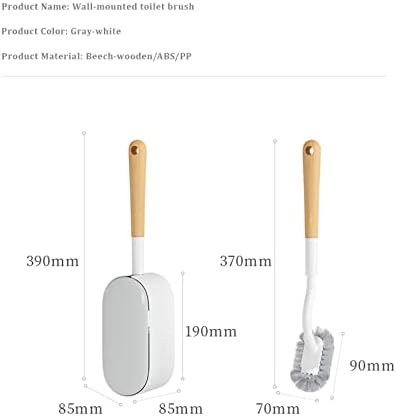 ERGONOW Toilet Brush with Holder and Lid 40cm Curved Design