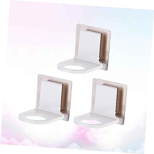 3pcs Plastic Shower Gel Bottle Holder Self-Adhesive Storage Rack