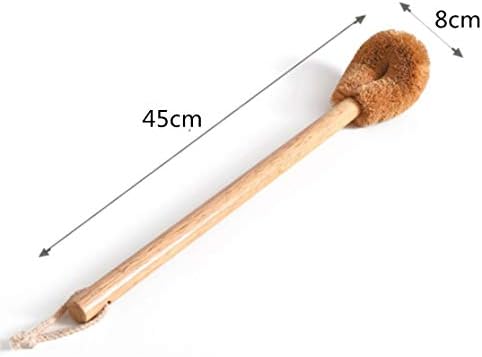 Qiny Wood Handle Toilet Brush 2 Pack