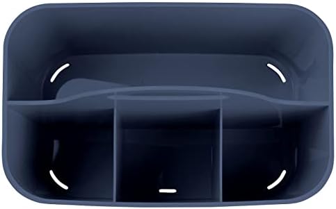 mDesign Small Plastic Shower Organizer Caddy Tote Navy Blue