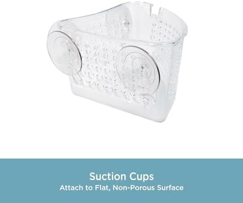 Kenney Suction Cup Corner Basket Shower Caddy Clear
