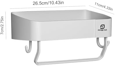 Shower Caddy No Drilling Adhesive Storage Shelf White
