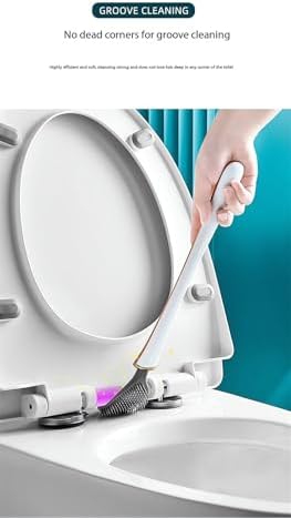 Modern Flexible Silicone Toilet Brush Set with Holder