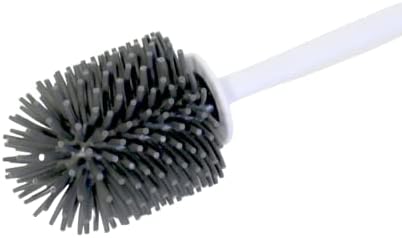 Silicone Toilet Brush with Holder - No-Drill Mount Ventilated Design