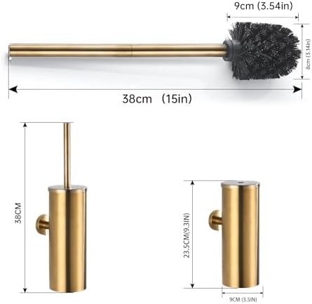 FVITA Wall-Mount Toilet Brush with Stainless Steel Holder