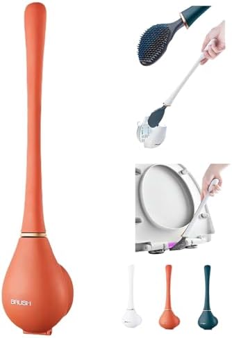 Modern Flexible Silicone Toilet Brush Set with Holder